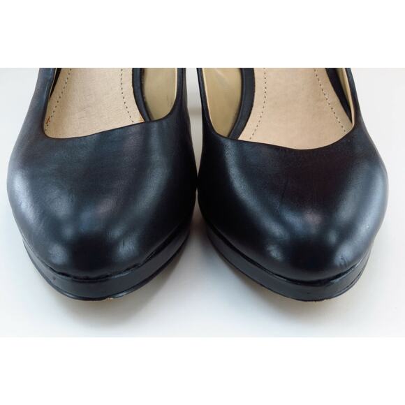 Aldo Size 38 M Black Almond Toe Platform Leather Women - Picture 2 of 7